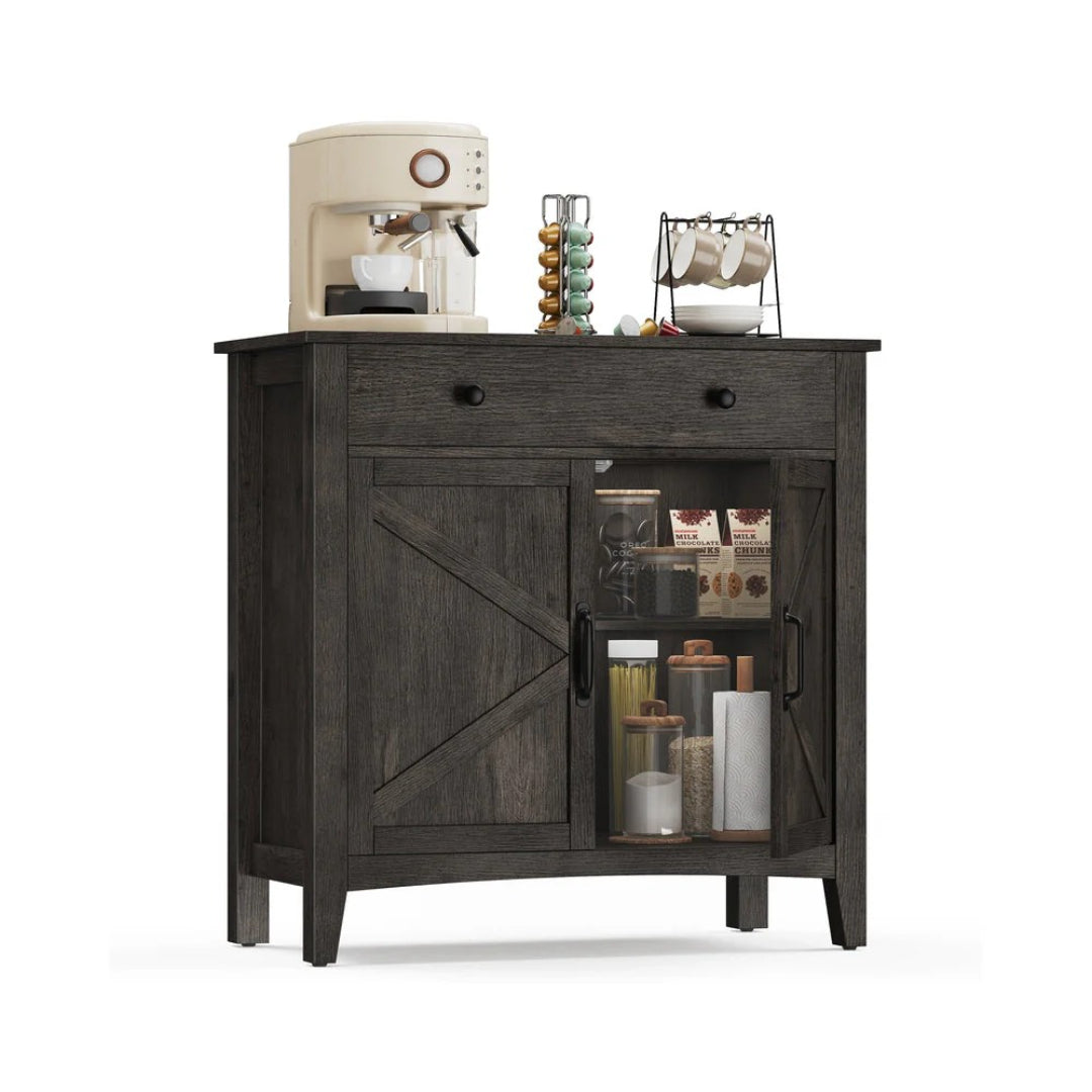 Farmhouse Buffet Cabinet with Drawer and Adjustable Shelf Storage – product view 2 | Ridgefield Furniture