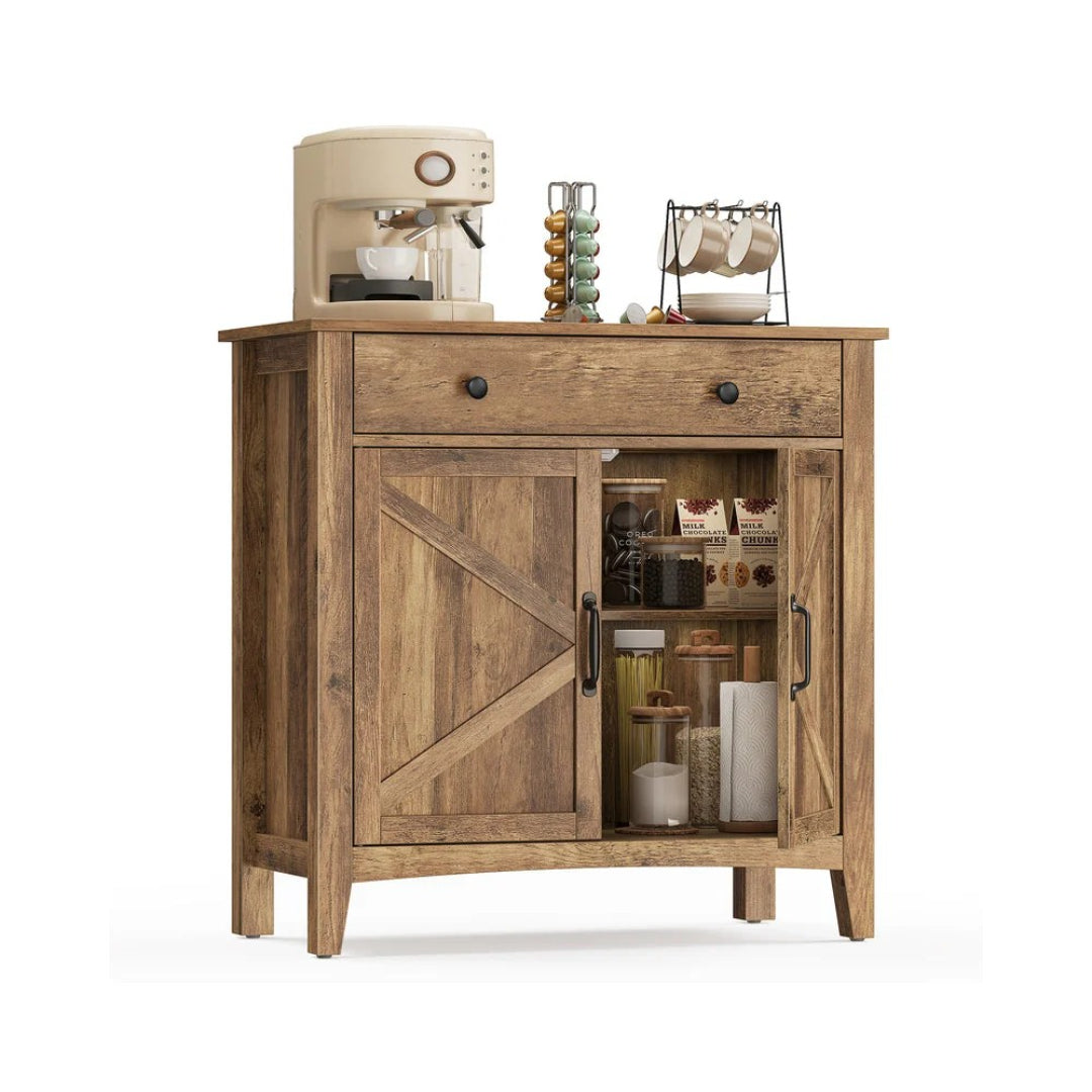 Farmhouse Buffet Cabinet with Drawer and Adjustable Shelf Storage – product view 3 | Ridgefield Furniture