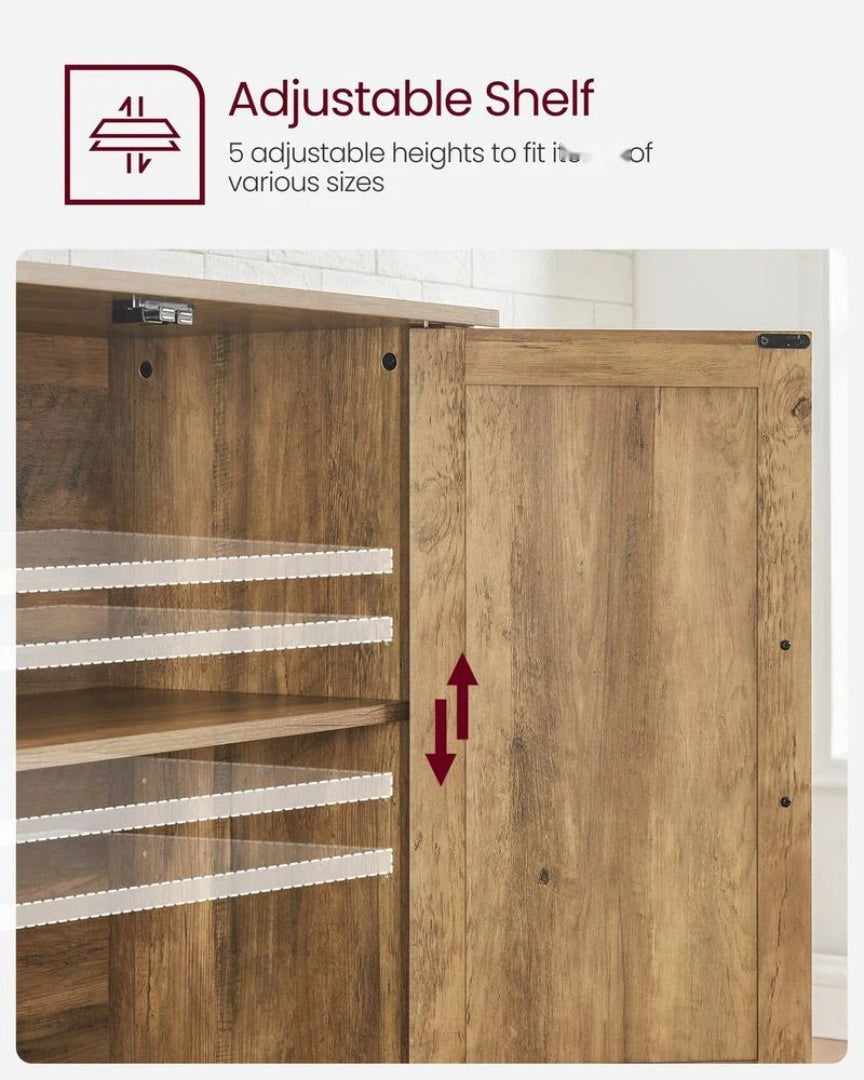 Farmhouse Buffet Storage Cabinet with Adjustable Shelves and 4 Doors – product view 11 | Ridgefield Furniture