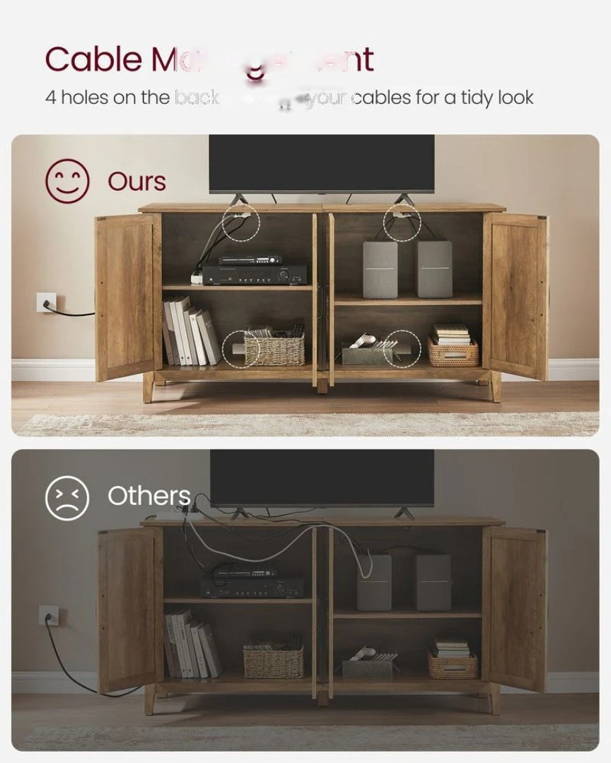 Farmhouse Buffet Storage Cabinet with Adjustable Shelves and 4 Doors – product view 13 | Ridgefield Furniture