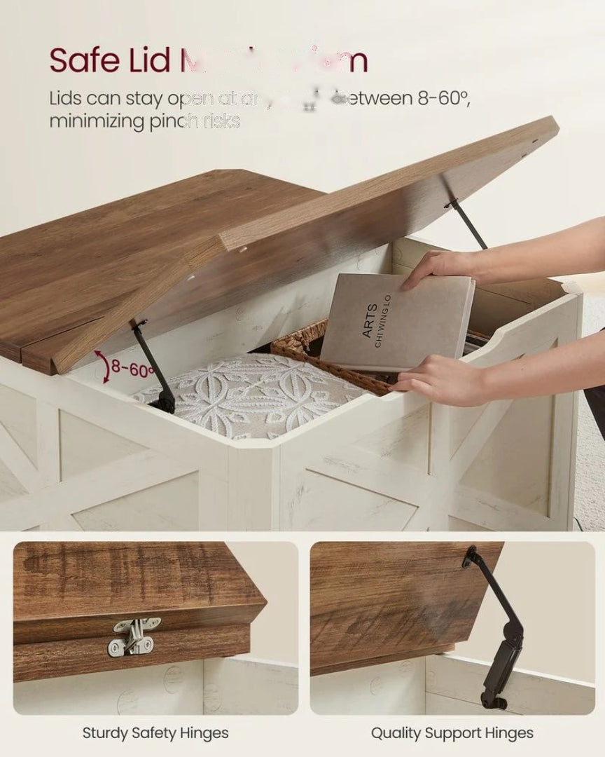 Farmhouse Coffee Table with Hidden Storage and Flip Top Lids – product view 6 | Ridgefield Furniture