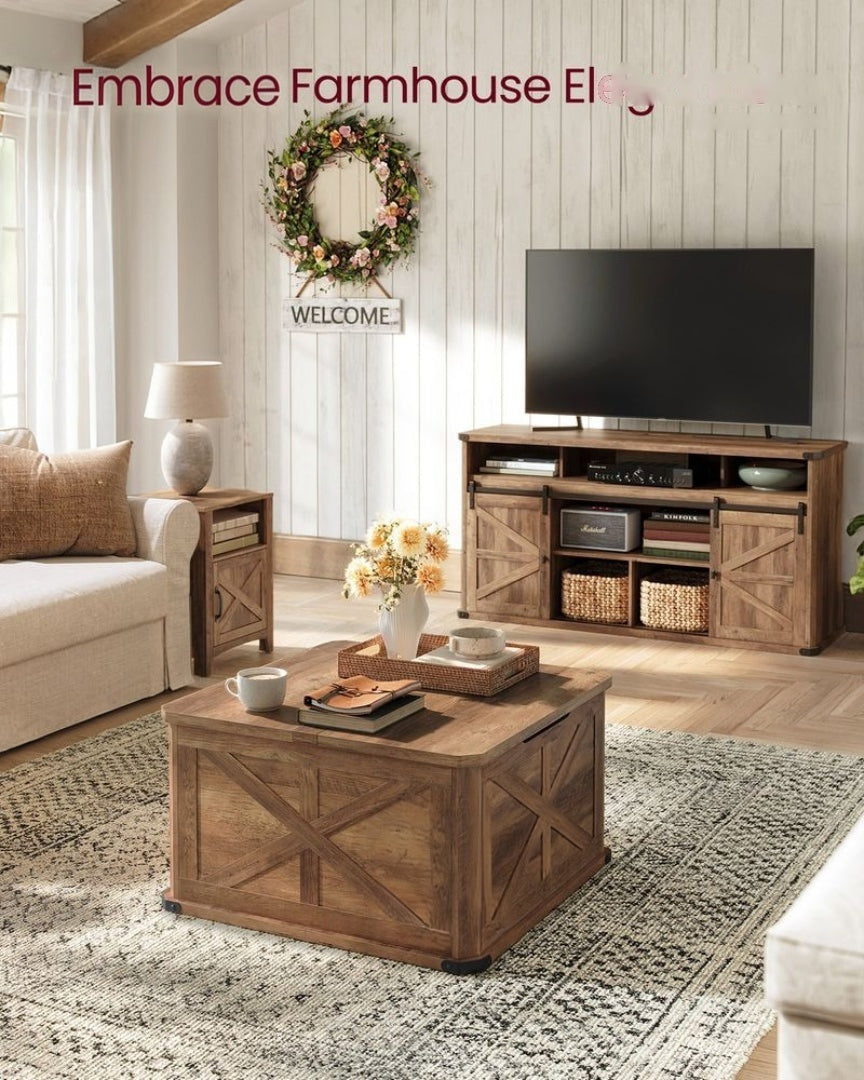 Farmhouse Coffee Table with Hidden Storage and Flip Top Lids – product view 10 | Ridgefield Furniture