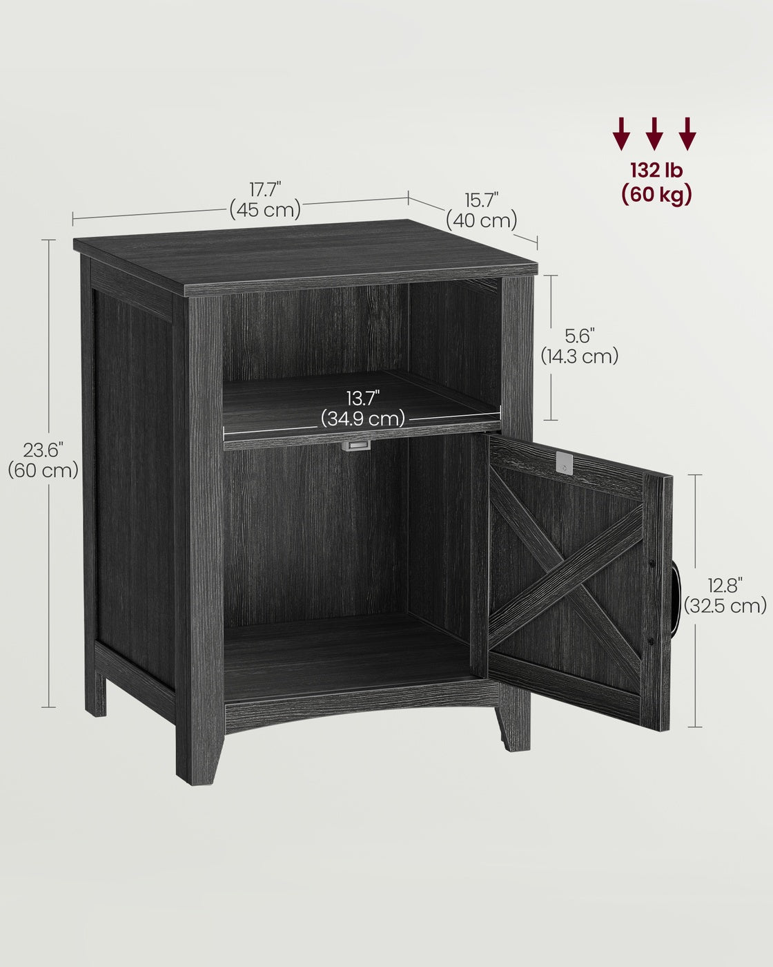Farmhouse Nightstand With Barn Door - product photo 18
