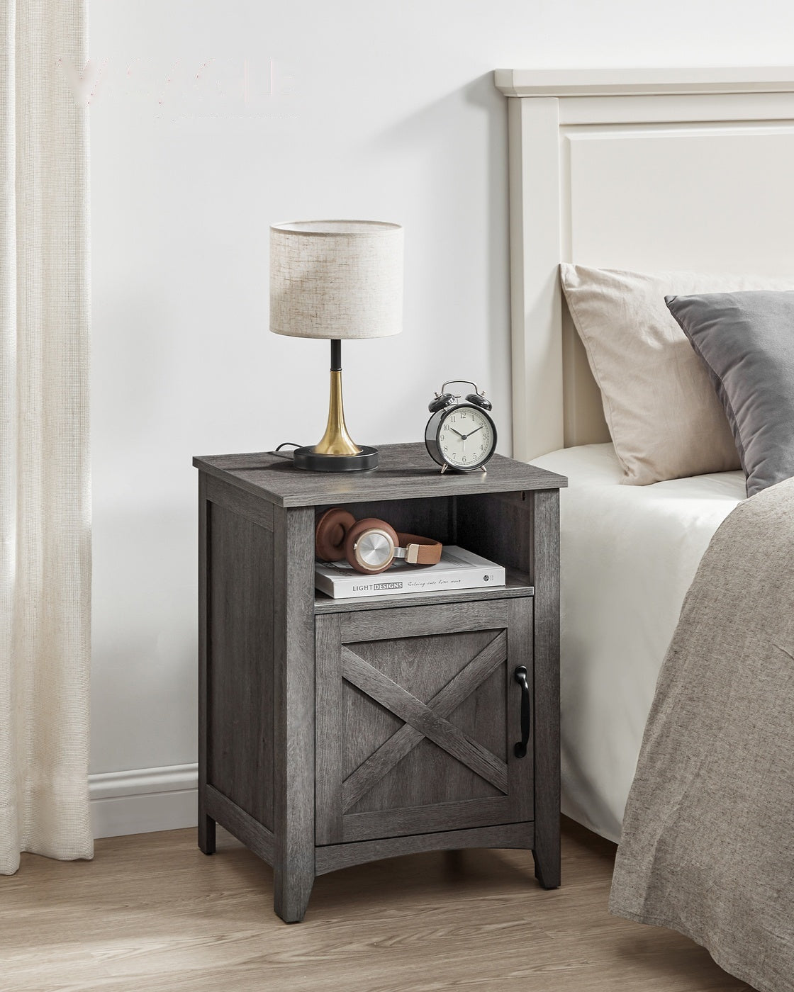 Farmhouse Nightstand With Barn Door - product photo 29