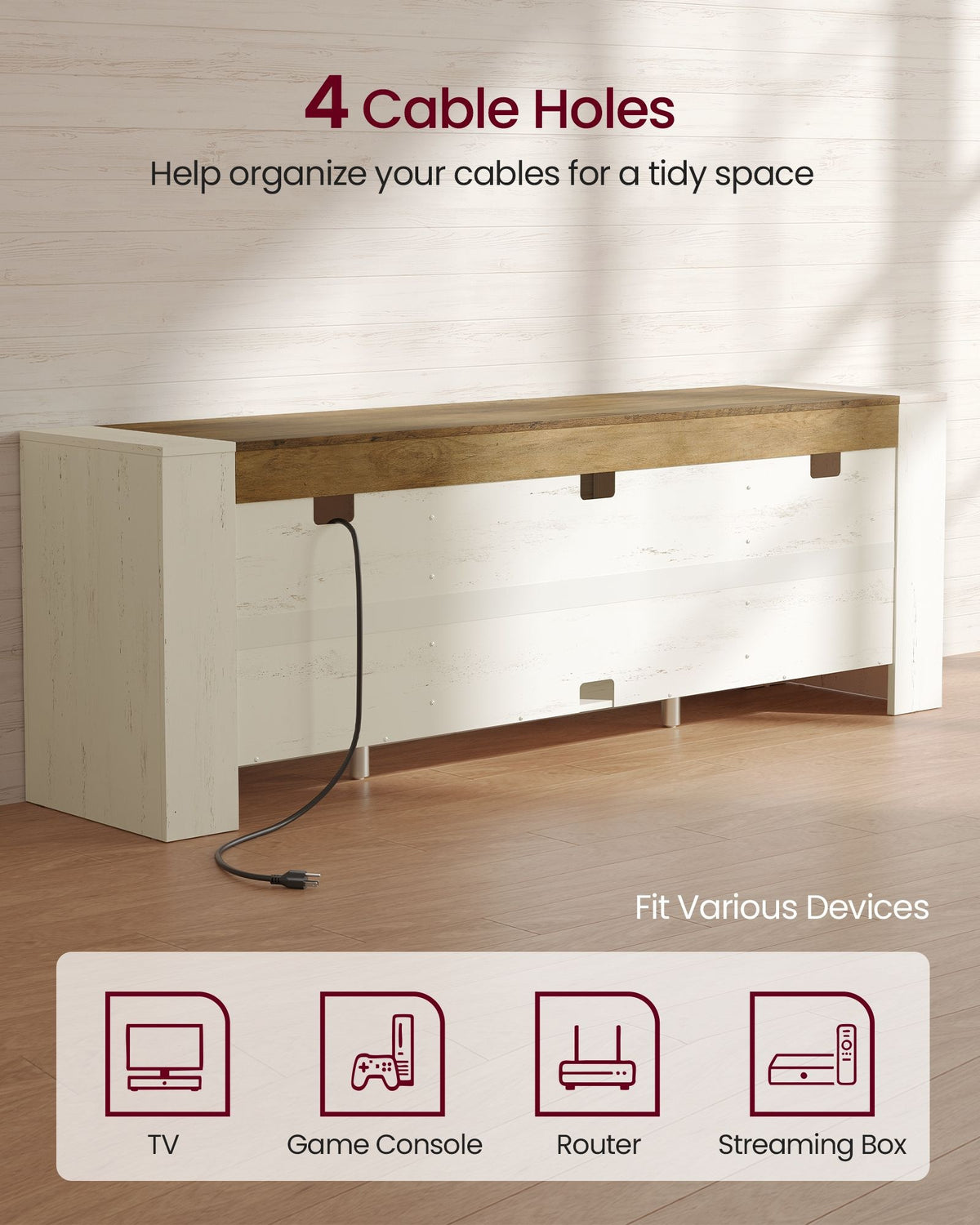 Farmhouse TV Stand With Storage Cabinets, 58 Or 70 Inch Media Console - product photo 18