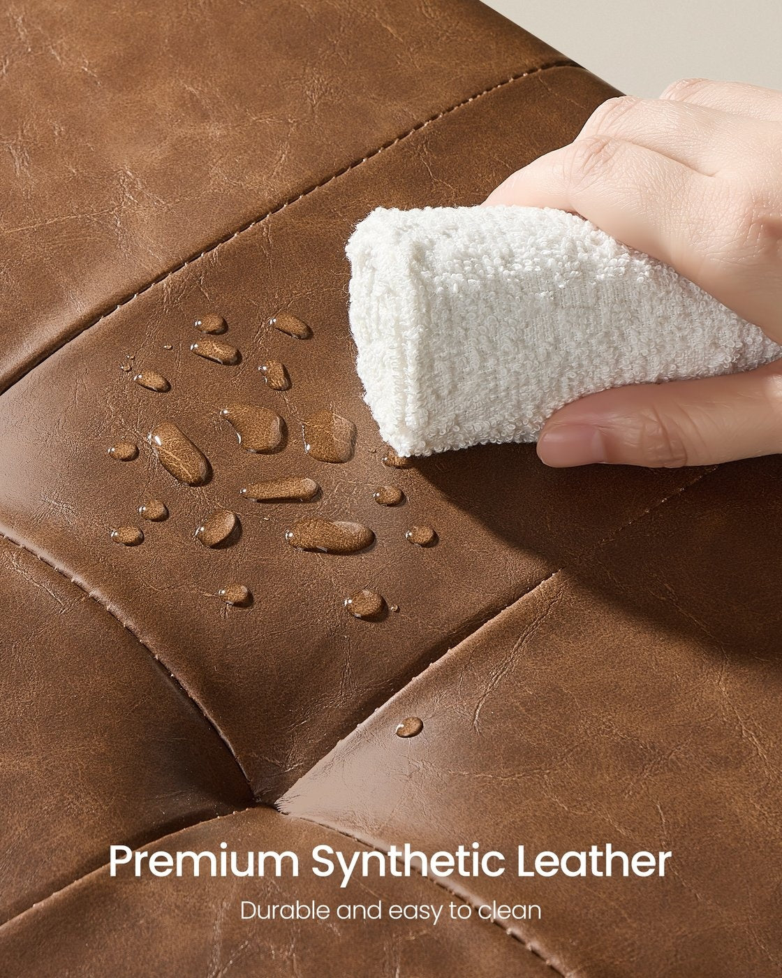 Faux Leather Cube Storage Ottoman With Legs - product photo 10