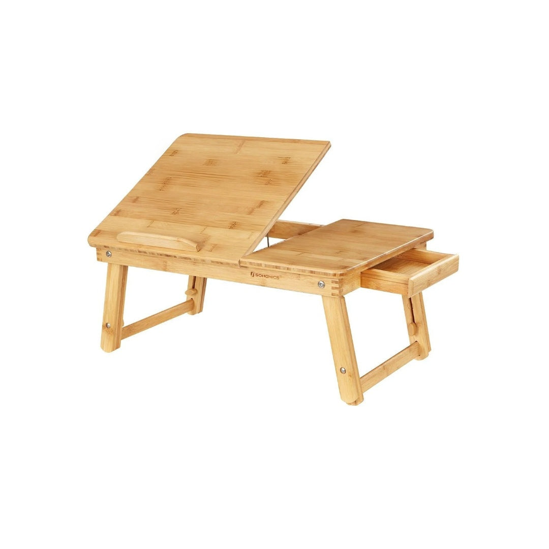 Bamboo Laptop Bed Desk With Tilting Top & Adjustable Height – product view 1 | Ridgefield Furniture