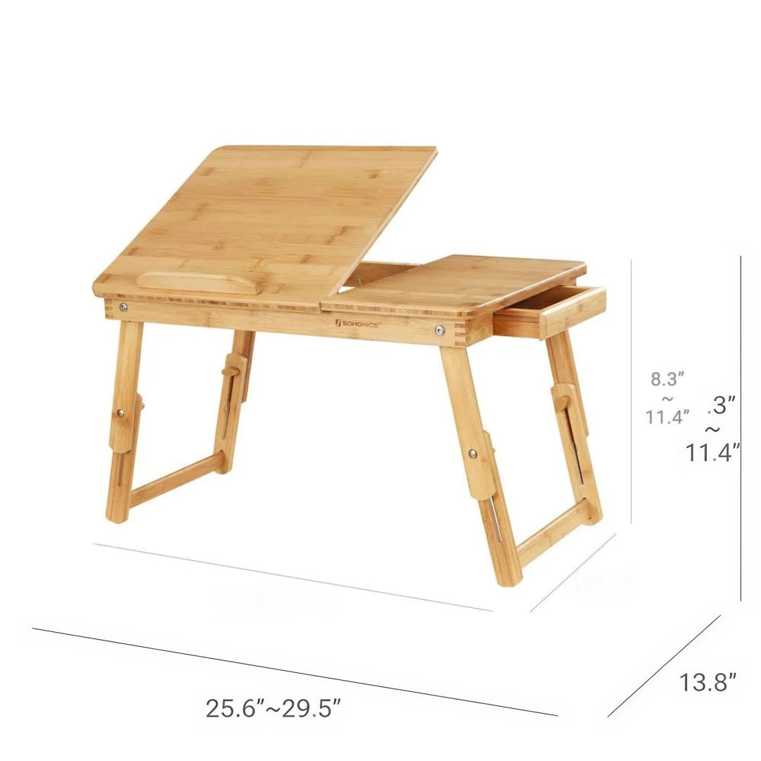 Bamboo Laptop Bed Desk With Tilting Top & Adjustable Height – product view 9 | Ridgefield Furniture
