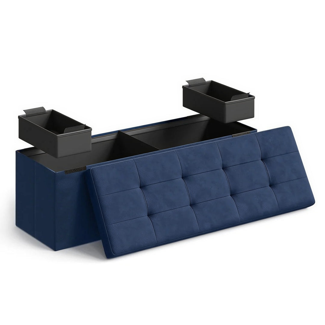 30/43 Inch Storage Ottoman Bench With Flip Lid & Storage Boxes – product view 9 | Ridgefield Furniture