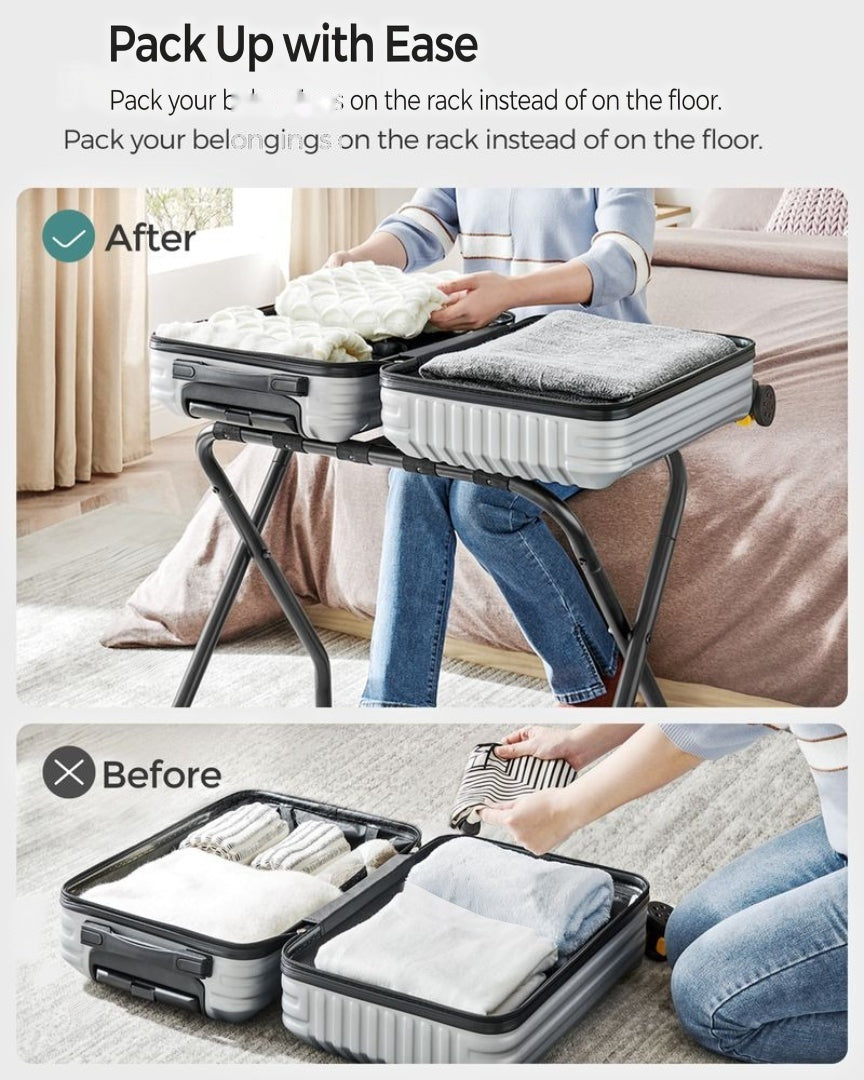 Folding Luggage Rack Steel Suitcase Stand For Guest Room – product view 11 | Ridgefield Furniture