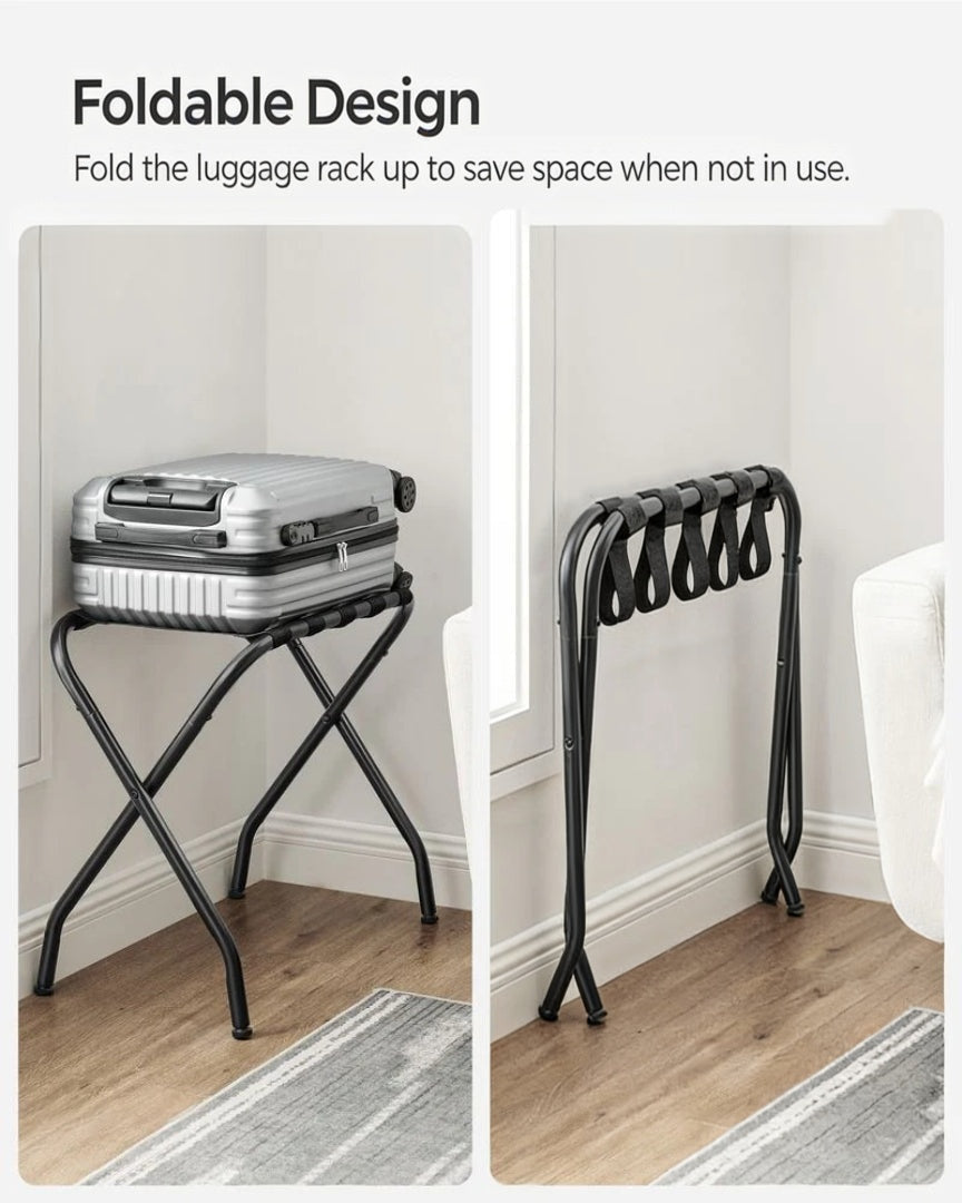 Folding Luggage Rack Steel Suitcase Stand For Guest Room – product view 12 | Ridgefield Furniture