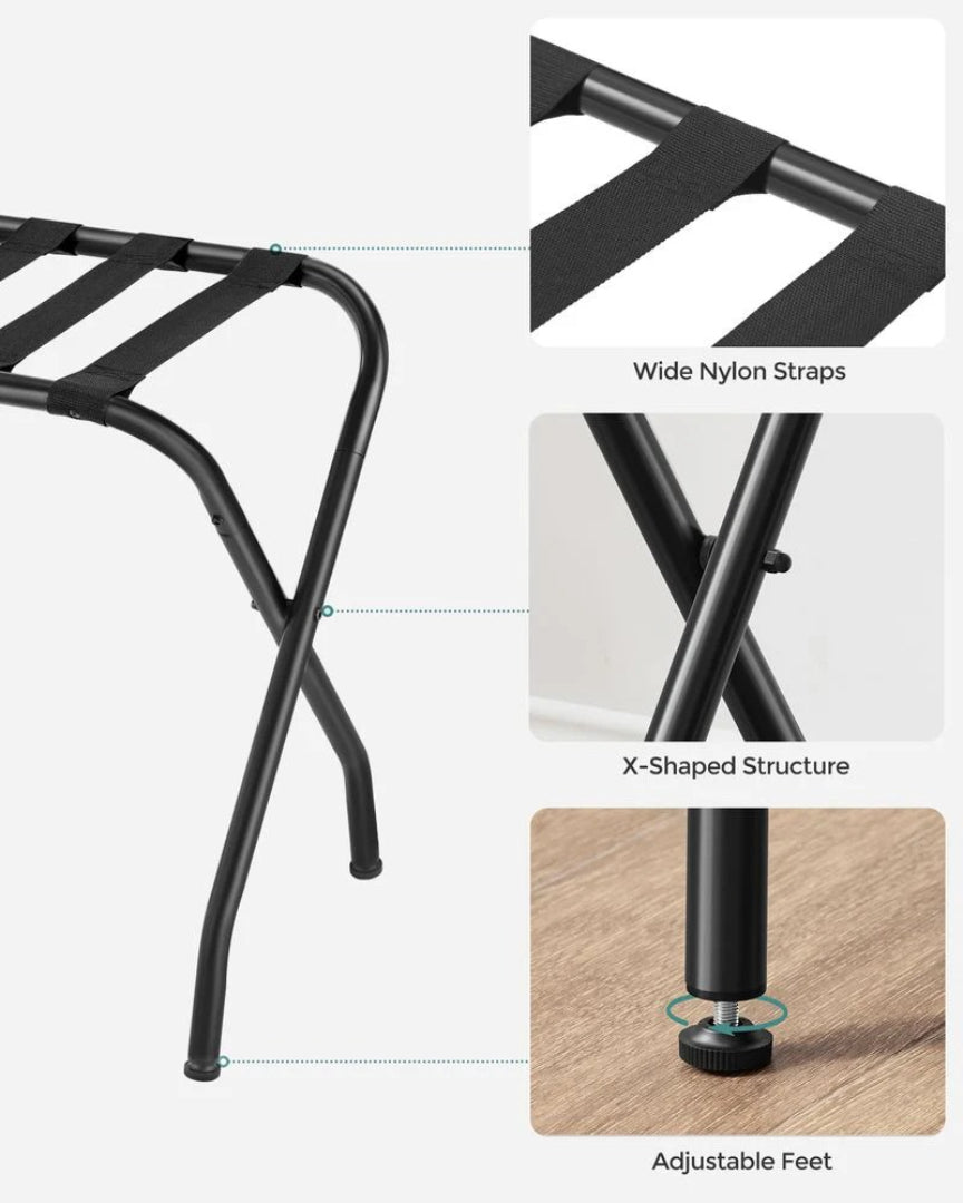 Folding Luggage Rack Steel Suitcase Stand For Guest Room – product view 13 | Ridgefield Furniture