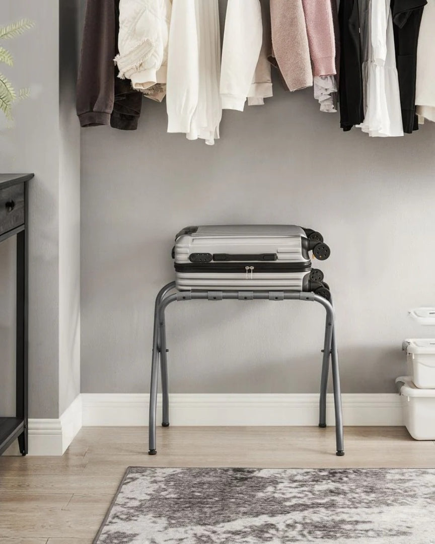 Folding Luggage Rack Steel Suitcase Stand For Guest Room – product view 22 | Ridgefield Furniture