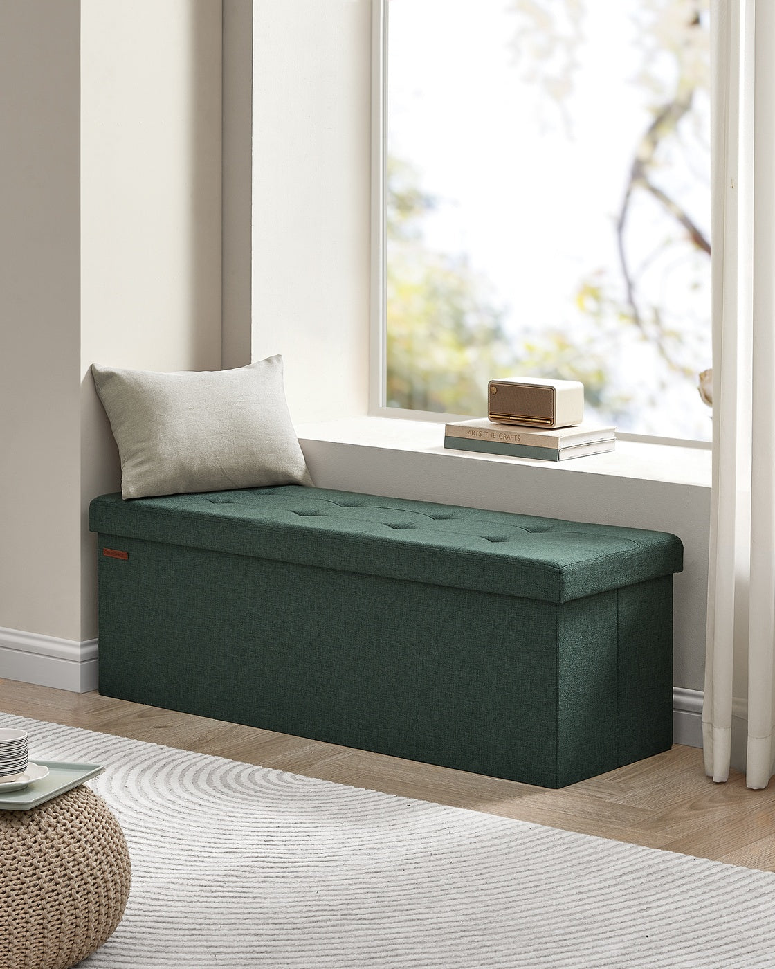 Folding Storage Ottoman Bench - product photo 08