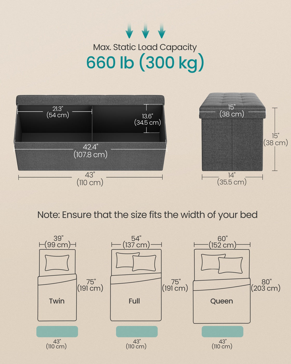 Folding Storage Ottoman Bench - product photo 29