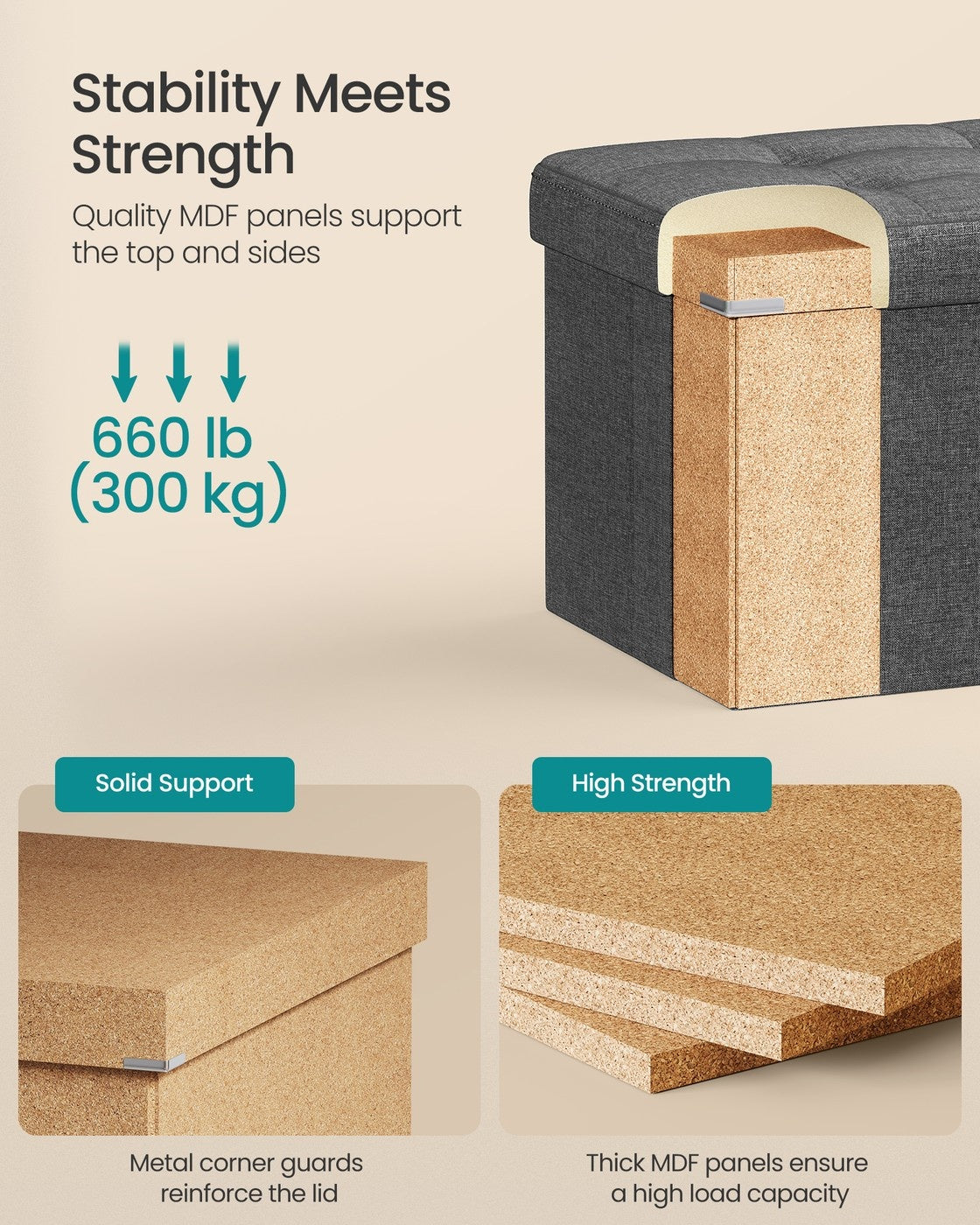 Folding Storage Ottoman Bench - product photo 30
