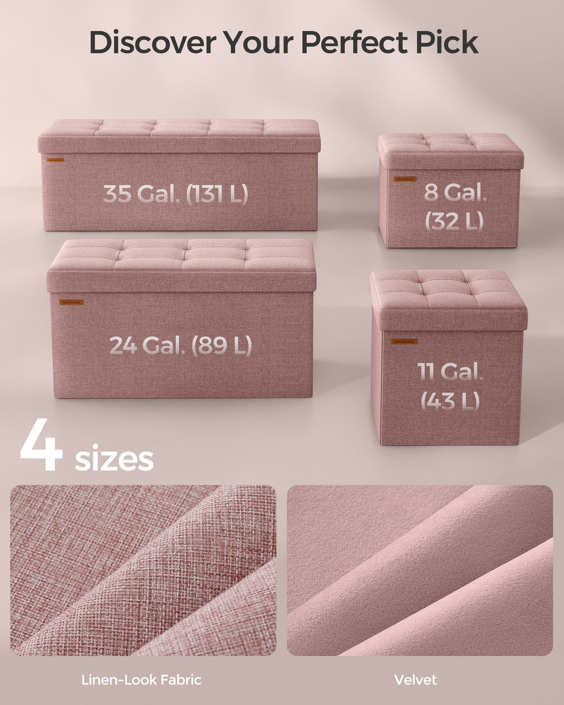 Folding Storage Ottoman Bench - product photo 38