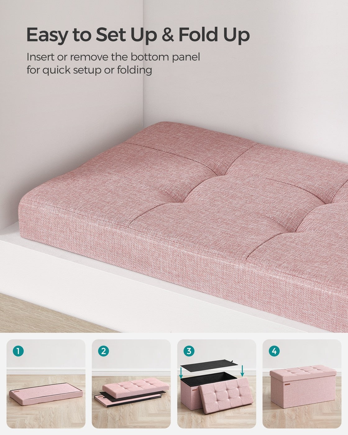 Folding Storage Ottoman Bench - product photo 39