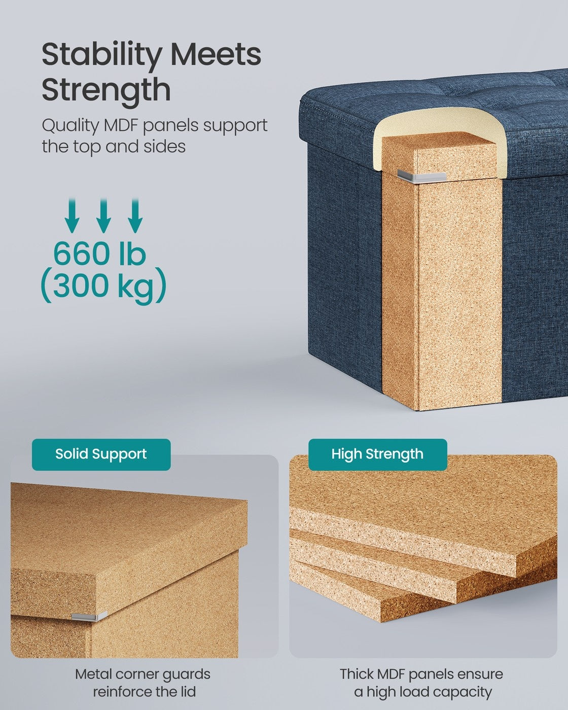Folding Storage Ottoman Bench - product photo 45