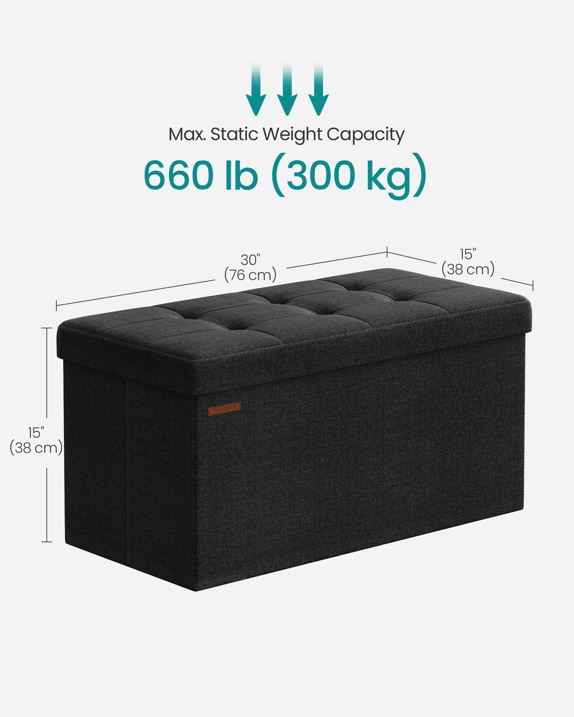 Folding Storage Ottoman Bench With Lid, 30 Or 43 Inch Storage Seat - product photo 65