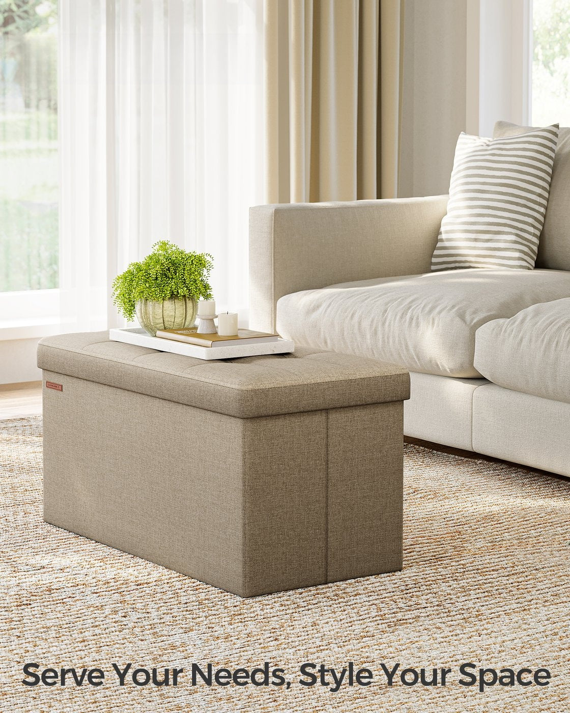 Folding Storage Ottoman Bench With Lid, 30 Or 43 Inch Storage Seat - product photo 78