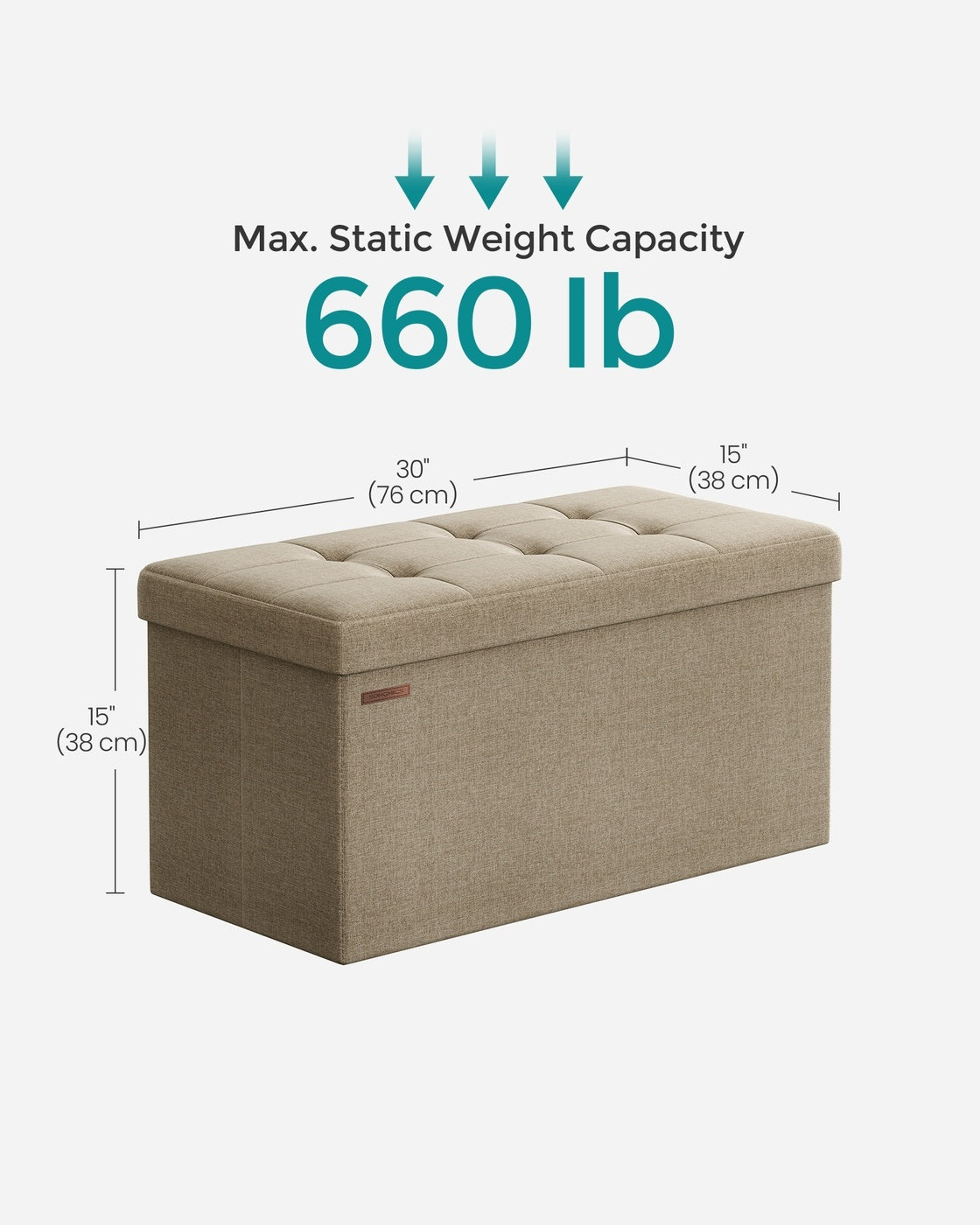 Folding Storage Ottoman Bench With Lid, 30 Or 43 Inch Storage Seat - product photo 81