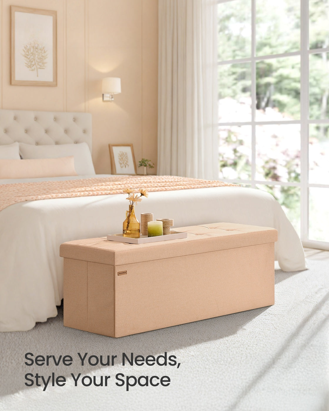 Folding Storage Ottoman Bench With Lid, 30 Or 43 Inch Storage Seat - product photo 89