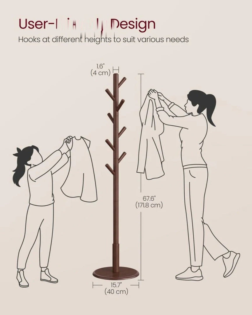 Solid Wood Coat Rack With 7 Hooks – product view 7 | Ridgefield Furniture