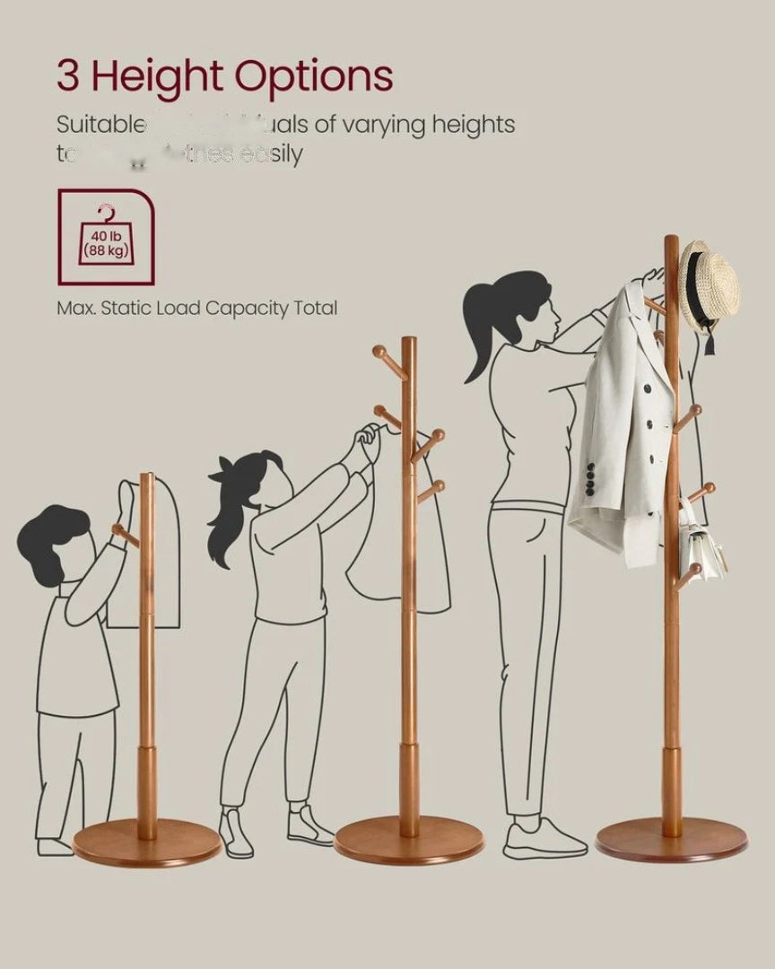Solid Wood Coat Rack With 7 Hooks – product view 11 | Ridgefield Furniture