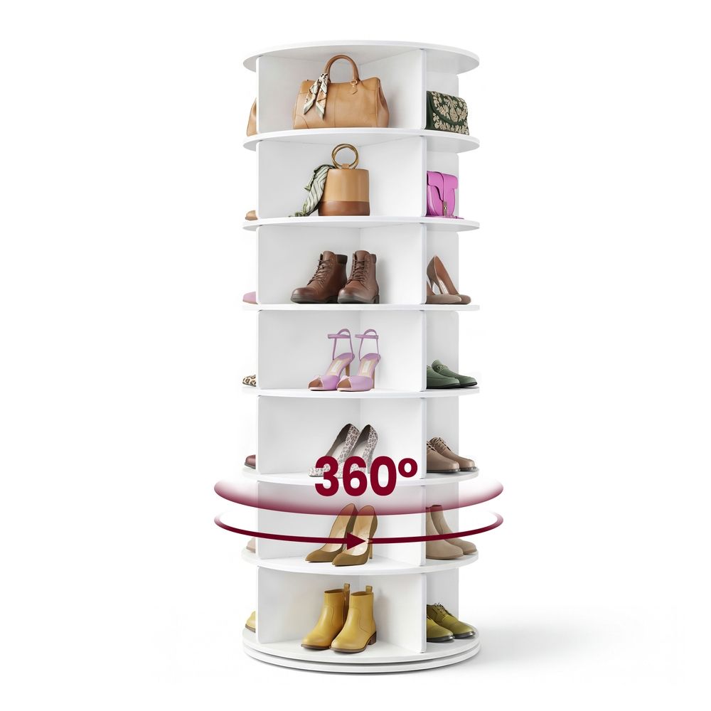 Free Standing Rotating Shoe Rack Tower For Closet Or Small Spaces - product photo 01