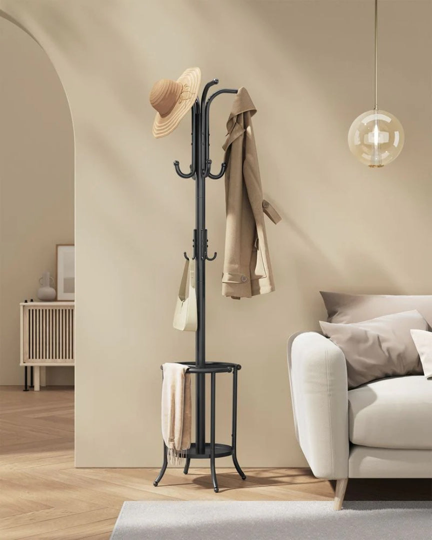 Freestanding Coat Rack With Umbrella Holder & 12 Hooks – product view 8 | Ridgefield Furniture