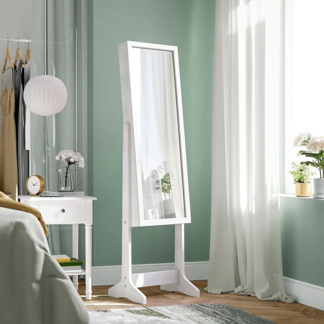 Freestanding Mirror Jewelry Cabinet Armoire With Storage – product view 5 | Ridgefield Furniture