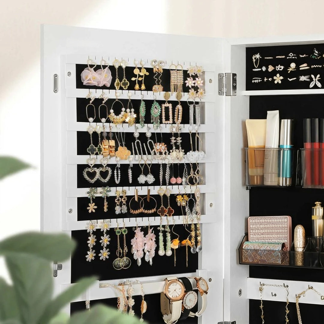 Freestanding Mirror Jewelry Cabinet Armoire With Storage – product view 7 | Ridgefield Furniture