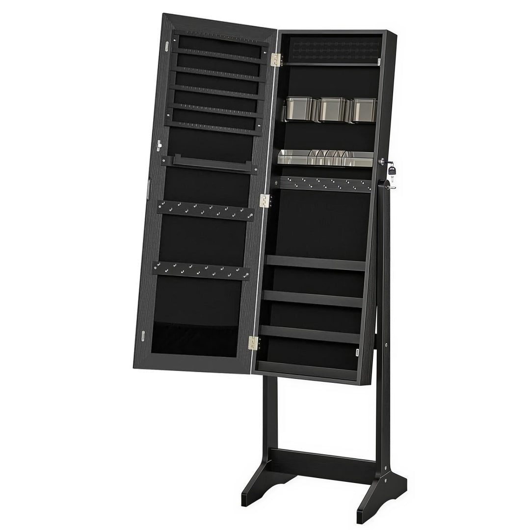 Freestanding Mirror Jewelry Cabinet Armoire With Storage – product view 11 | Ridgefield Furniture