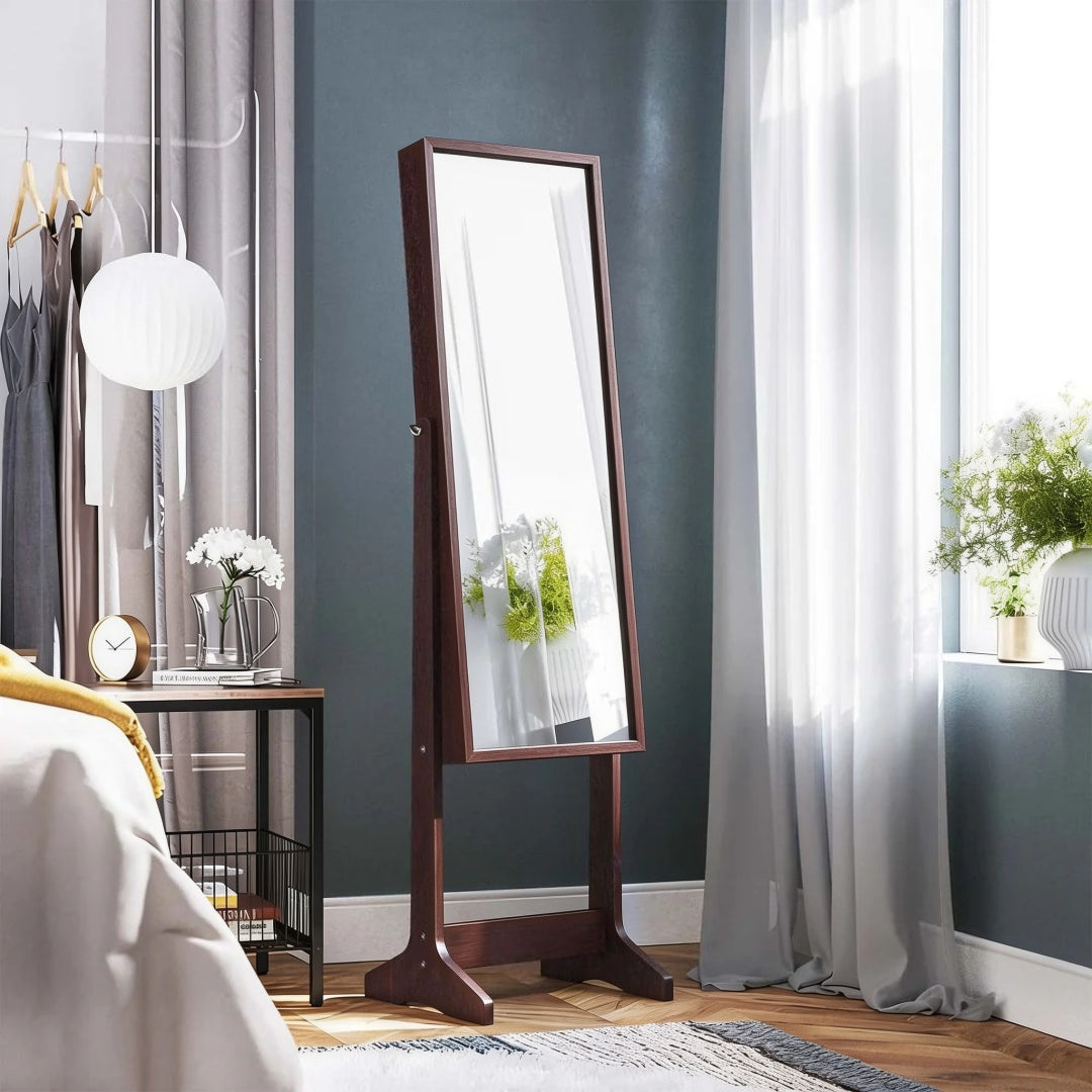 Freestanding Mirror Jewelry Cabinet Armoire With Storage – product view 17 | Ridgefield Furniture