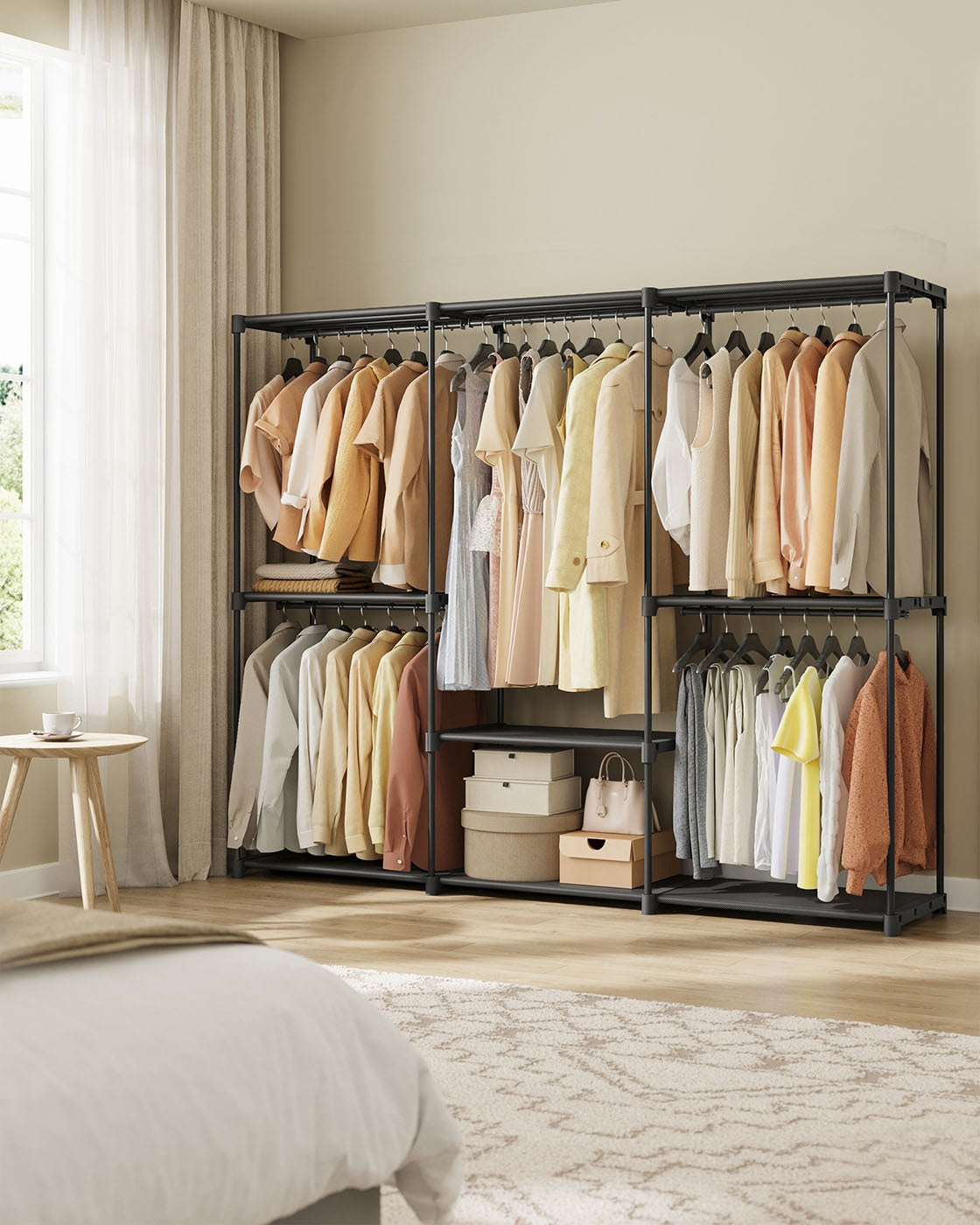Freestanding Portable Closet With Shelves, 44.1 To 54 Inch Wardrobe - product photo 77