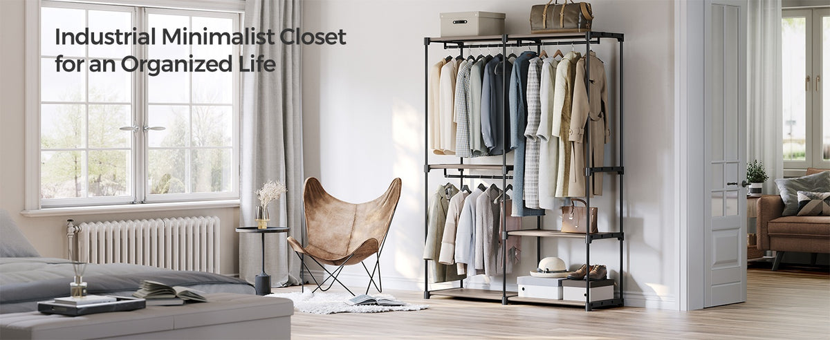 Freestanding Portable Closet With Shelves, 44.1 To 54 Inch Wardrobe - product photo 84