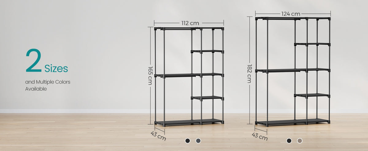 Freestanding Portable Closet With Shelves, 44.1 To 54 Inch Wardrobe - product photo 87