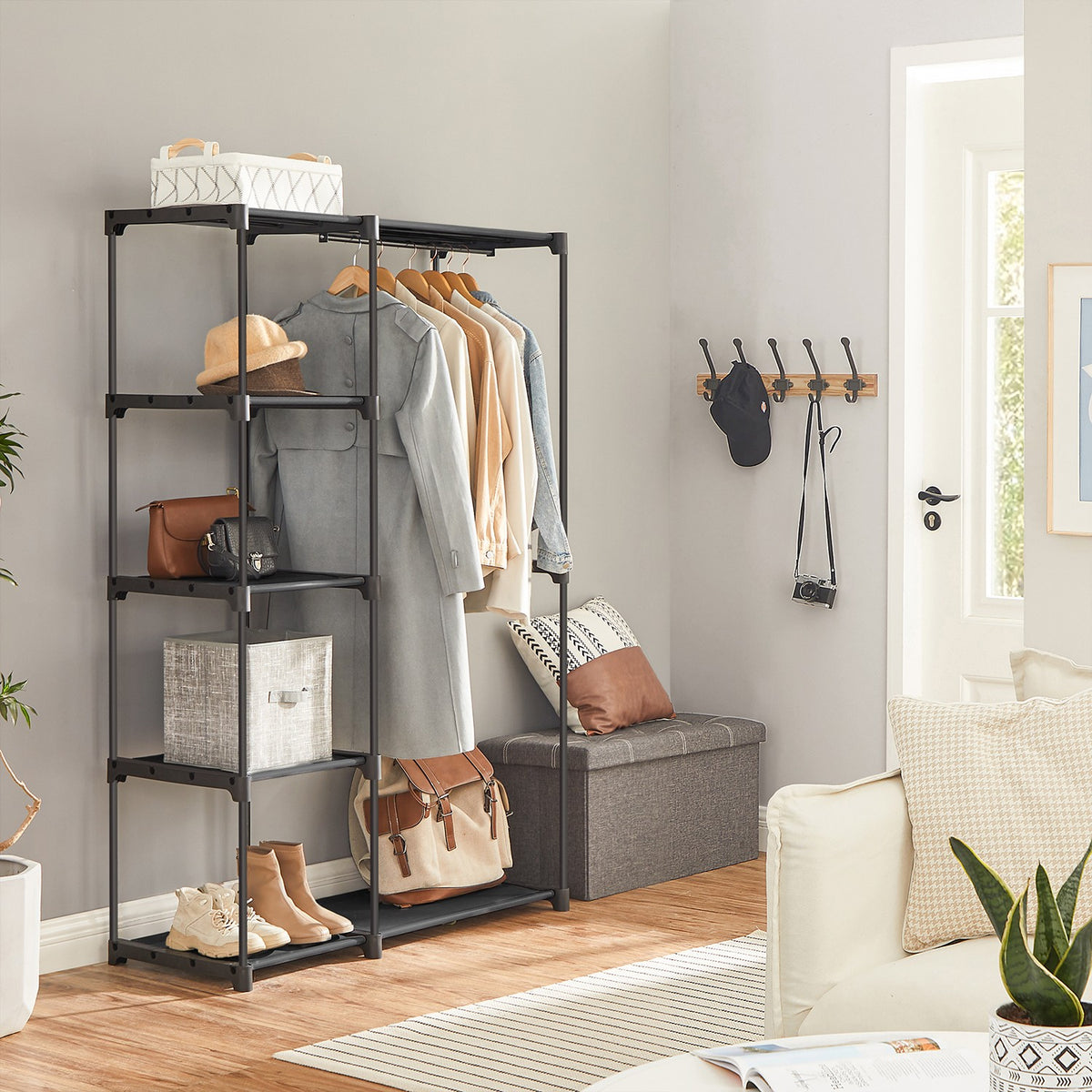 Freestanding Portable Closet With Shelves - product photo 03