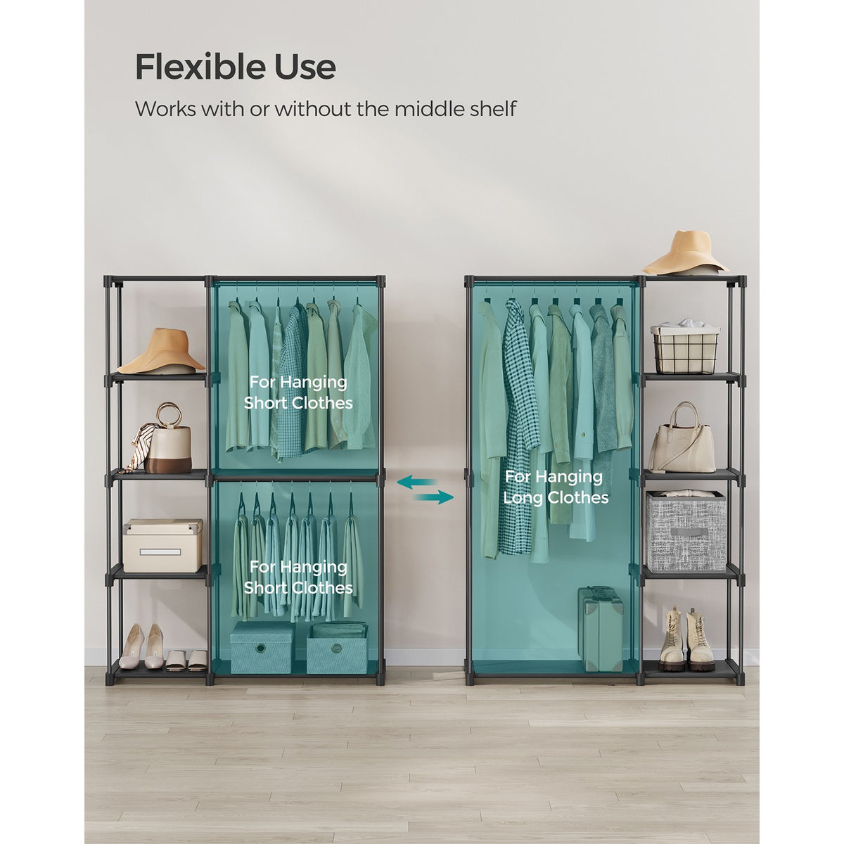Freestanding Portable Closet With Shelves - product photo 19