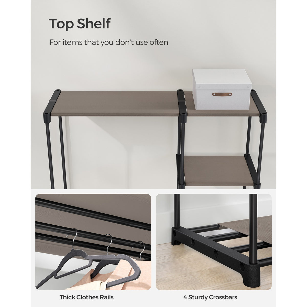 Freestanding Portable Closet With Shelves - product photo 29