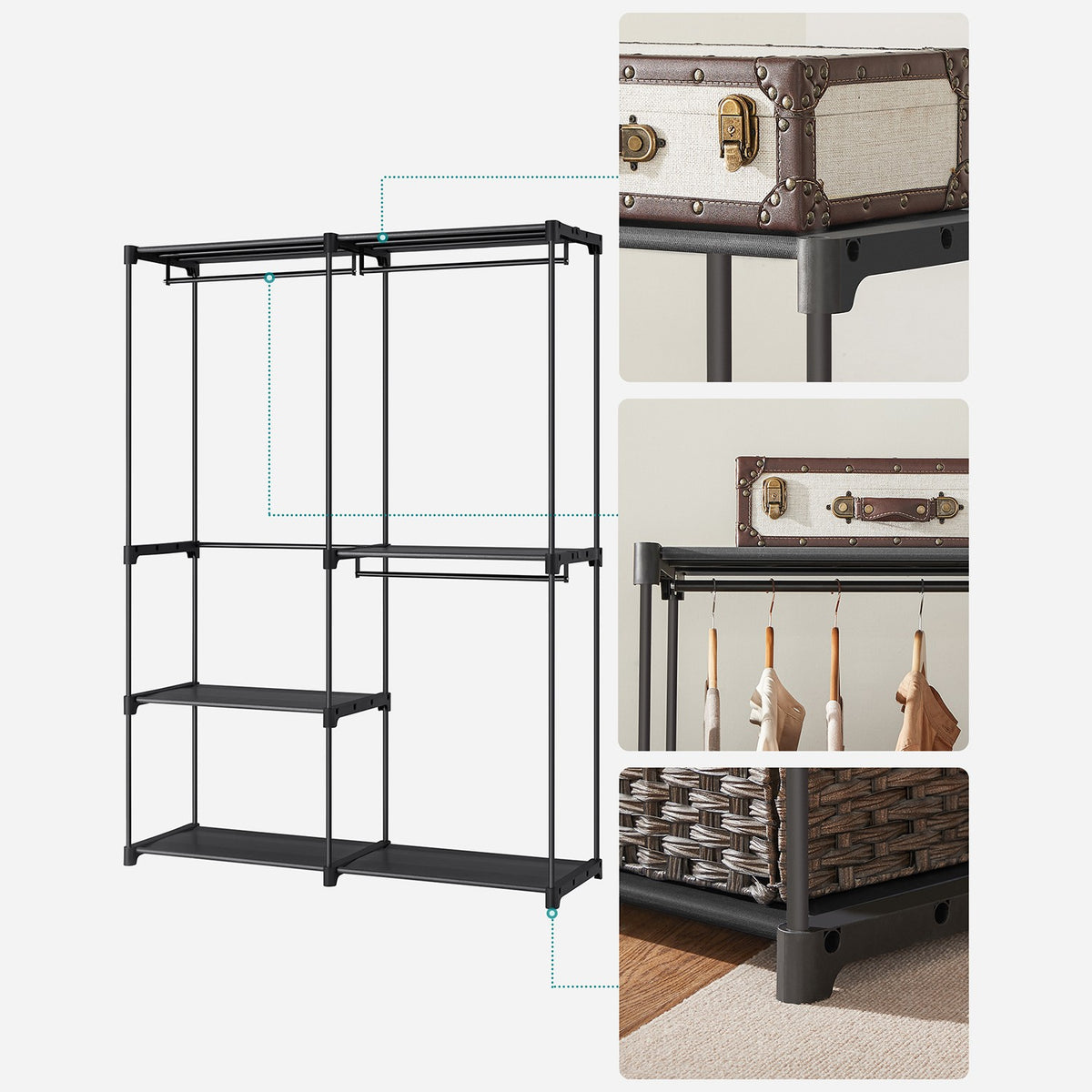 Freestanding Portable Closet With Shelves - product photo 40
