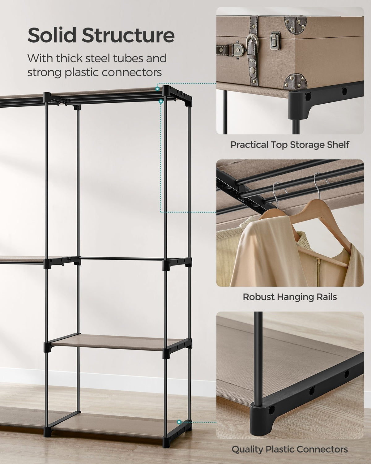 Freestanding Portable Closet With Shelves - product photo 44