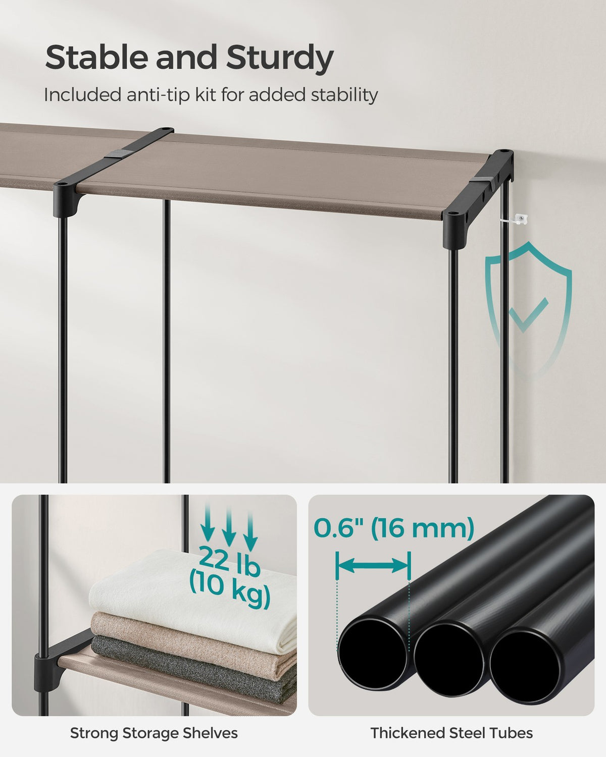 Freestanding Portable Closet With Shelves - product photo 45