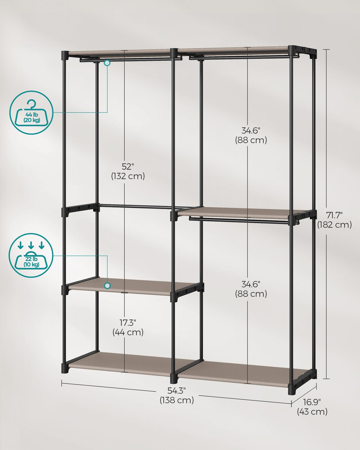 Freestanding Portable Closet With Shelves - product photo 47