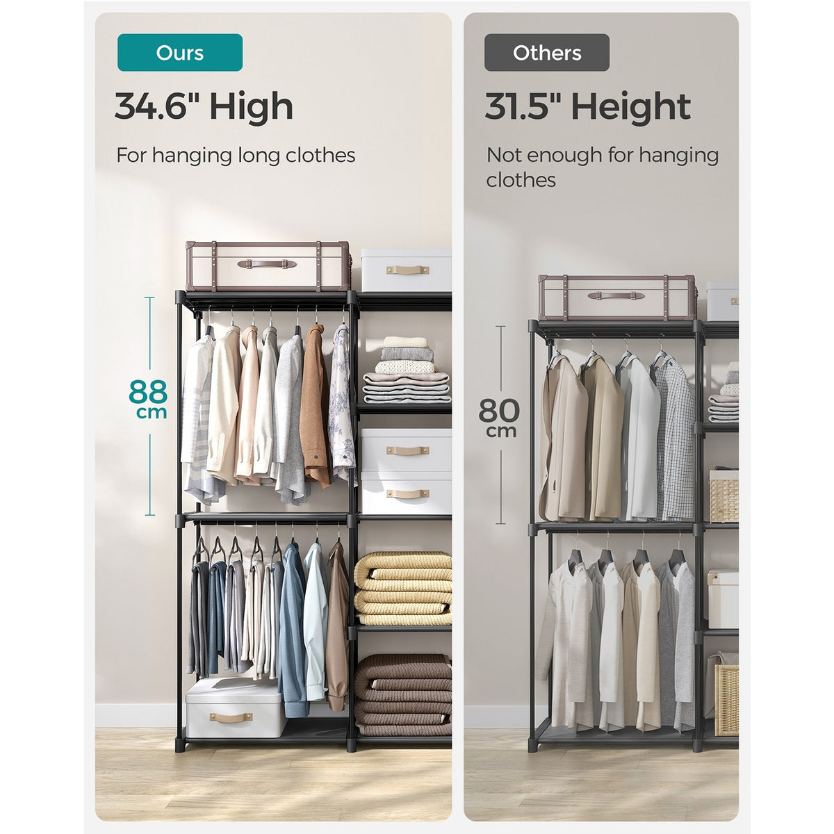 Freestanding Portable Closet With Shelves - product photo 58