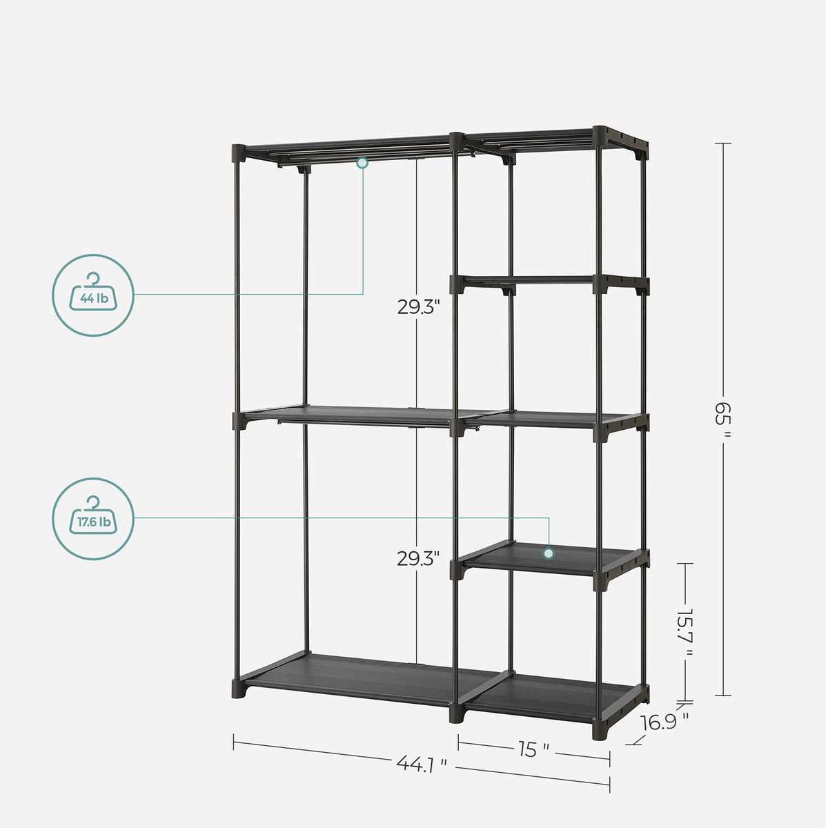 Freestanding Portable Closet With Shelves - product photo 69