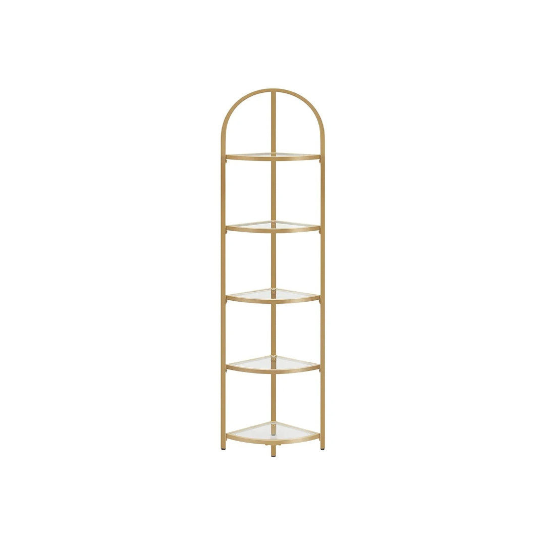 Glass Corner Shelf Stand 3 Or 5 Tier Storage Display Shelf – product view 4 | Ridgefield Furniture