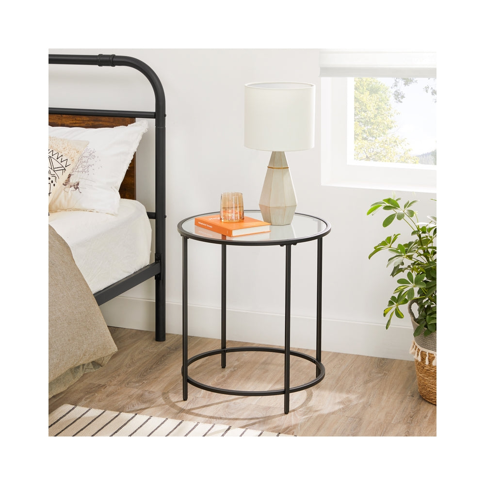 Glass End Table With Metal Frame - product photo 12