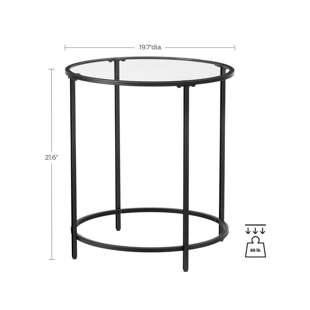 Glass End Table With Metal Frame - product photo 16